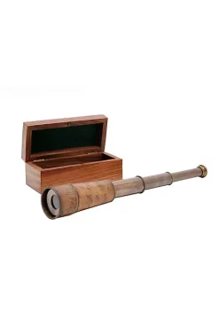 Old Modern Handicrafts Classic Decorative Handheld Telescope in Wood Box - 2.25"H
