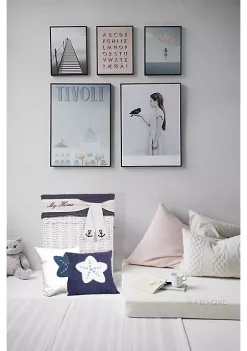 Old Modern Handicrafts Home Decorative Blue Pillow White Star - Set of 2 -Old Modern Handicrafts shop Belk 1142