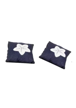 Old Modern Handicrafts Home Decorative Blue Pillow White Star - Set of 2 -Old Modern Handicrafts shop Belk 1144