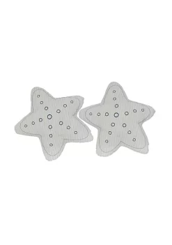 Old Modern Handicrafts Home Decorative Star Pillow, White - Set of 2