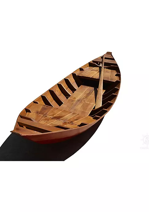 Old Modern Handicrafts K207R Bottom Thuyen Ba La Tam Ban Small South East Asia Sampan Boat, Red 3 Old Modern Handicrafts K207R Bottom Thuyen Ba La Tam Ban Small South East Asia Sampan Boat, Red - Image 3