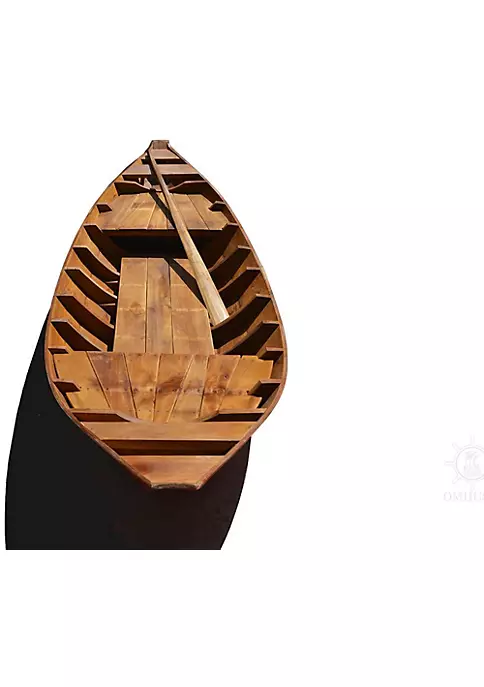 Old Modern Handicrafts K207R Bottom Thuyen Ba La Tam Ban Small South East Asia Sampan Boat, Red 5 Old Modern Handicrafts K207R Bottom Thuyen Ba La Tam Ban Small South East Asia Sampan Boat, Red - Image 5