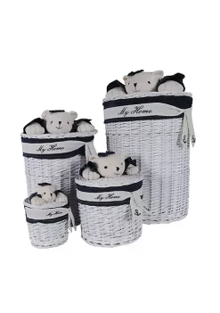 Old Modern Handicrafts Home Decorative Oval Willow Baskets With Bear Design, Set of 4 -Old Modern Handicrafts shop Belk 189