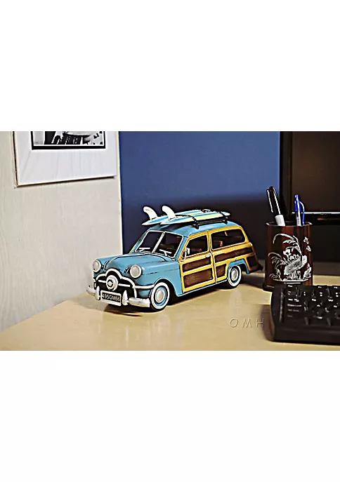 Old Modern Handicrafts AJ018 1949 Green Ford Wagon Car with Two Surfboards Model Airplane 2 Old Modern Handicrafts AJ018 1949 Green Ford Wagon Car with Two Surfboards Model Airplane - Image 2
