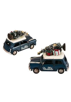 Old Modern Handicrafts Classic Decorative Handmade 1960s Mini Cooper Christmas Car Model Set of 2