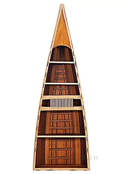 Old Modern Handicrafts Classic Decorative Wooden Canoe Book Shelf