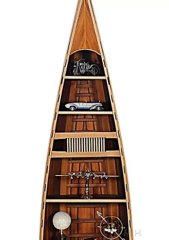 Old Modern Handicrafts Classic Decorative Wooden Canoe Book Shelf -Old Modern Handicrafts shop Belk 283