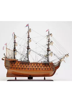 Old Modern Handicrafts Classic Decorative HMS Victory Midsize With Display Case Front Open -Old Modern Handicrafts shop Belk 331