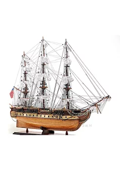 Old Modern Handicrafts Classic Decorative USS Constitution Mid With Display Case Front Open -Old Modern Handicrafts shop Belk 337