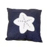 Old Modern Handicrafts Home Decorative Blue Pillow, White Star