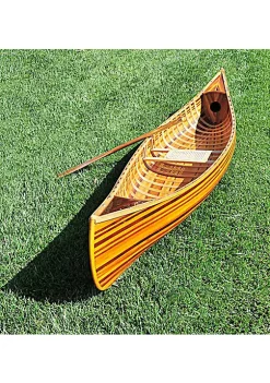 Old Modern Handicrafts Home Decorative Canoe With Ribs Curved Bow, 10 feet