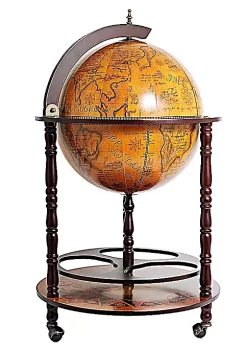 Old Modern Handicrafts Home Decorative Globe Drink Cabinet, 17 3/4 inches