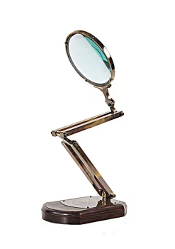 Old Modern Handicrafts Home Decorative Brass Big Magnifier Glass with Wooden Base -Old Modern Handicrafts shop Belk 618