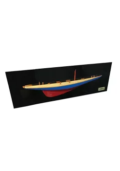 Old Modern Handicrafts Classic Decorative Rainbow Half-Hull Scaled Model Boat Yacht Handmade