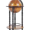 Old Modern Handicrafts Home Decorative Globe Bar Table 330mm 4 Legs Stand - Red