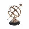Old Modern Handicrafts Home Decorative Brass Armillary on Wooden Base