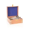 Old Modern Handicrafts Home Decorative Binocular with Leather Overlay in Wood Box