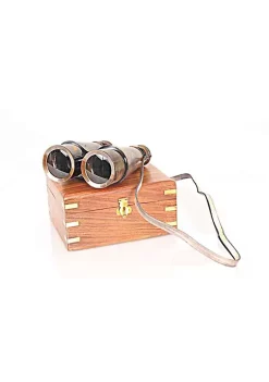Old Modern Handicrafts Home Decorative Binocular with Leather Overlay in Wood Box -Old Modern Handicrafts shop Belk 901