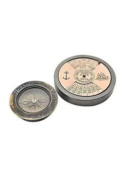 Old Modern Handicrafts Home Decorative 100 Year Calendar & Compass Quote - Set of 2